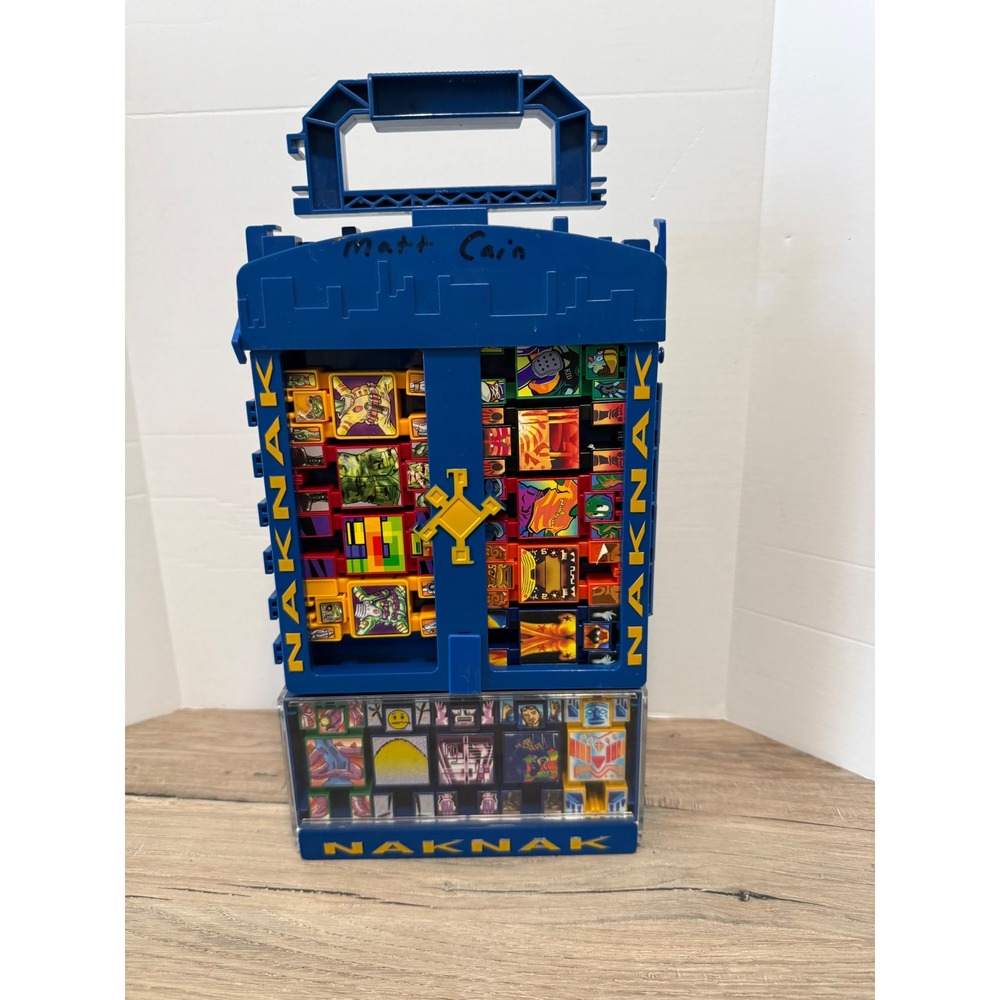 Vintage Hasbro NakNak Stacking Figures Collection with Blue Carrying Case Lot